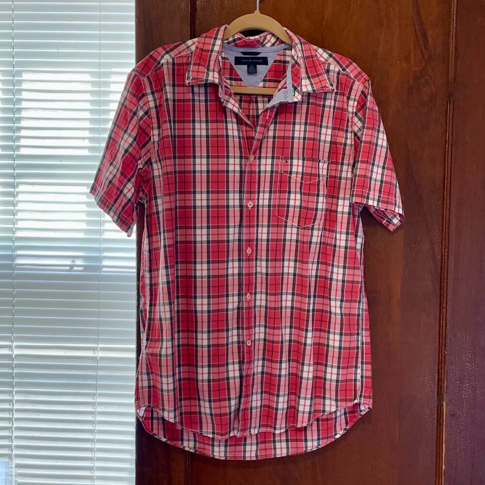 Tommy Hilfiger Short Sleeve Button Down Plaid Shirt